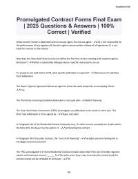 Real Estate Contract Forms Exam: Questions and Answers