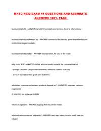 MKTG 4532 Exam 1: Business Markets Q&A