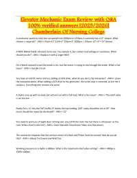Elevator Mechanic Exam Review Q&A: 2025/2026 Verified Answers
