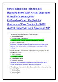 Illinois Radiologic Technologist Licensing Exam Questions and Answers