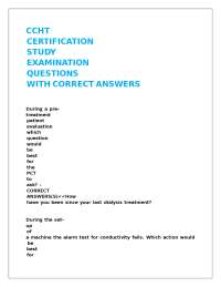 CCHT Certification Study: Examination Questions with Correct Answers