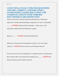 CLEET Final Exam Questions and Answers 2025-2026