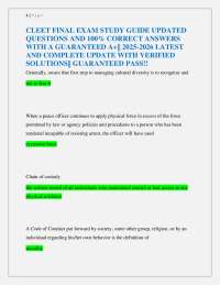 CLEET Final Exam Study Guide: Questions and Answers for Law Enforcement