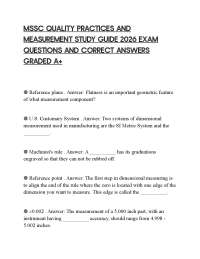 MSSC QUALITY PRACTICES AND MEASUREMENT STUDY GUIDE 2026 EXAM QUESTIONS AND CORRECT ANSWERS