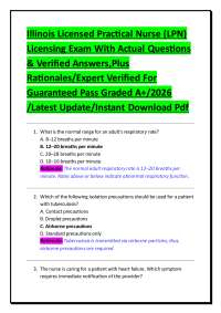 LPN Licensing Exam Questions and Answers with Rationales