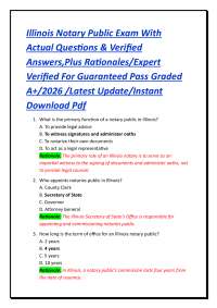 Illinois Notary Public Exam Questions and Answers 2026