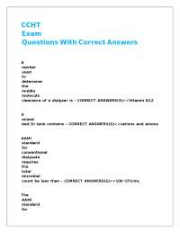 Dialysis Exam Questions with Correct Answers