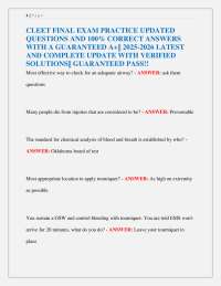 CLEET Final Exam Practice Questions and Answers 2025-2026