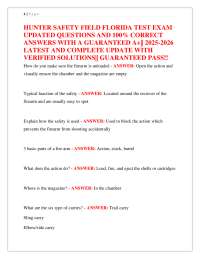 Hunter Safety Field Test Exam: Updated Questions and Answers (2025-2026)