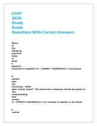 Hemodialysis Study Guide: Questions and Correct Answers