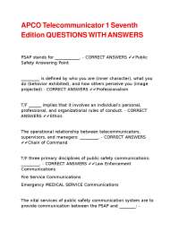 Telecommunicator Exam Questions and Answers