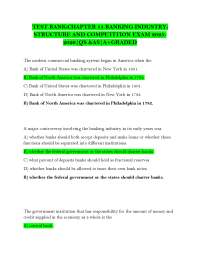 Banking Industry: Structure and Competition - Exam Questions and Answers
