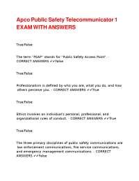 Public Safety Telecommunicator Exam with Answers
