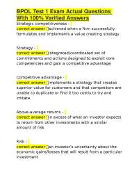 Strategic Competitiveness Exam Questions and Answers