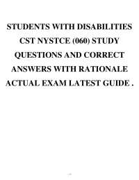 NYSTCE Students with Disabilities CST (060) Exam Prep, Practice Questions & Answers
