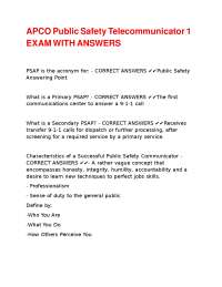 Public Safety Telecommunicator Exam with Answers