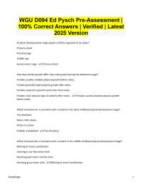 Educational Psychology Pre-Assessment: Questions and Answers