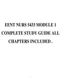 EENT Nursing Study Guide: Comprehensive Review of Eye, Ear, Nose, and Throat Disorders