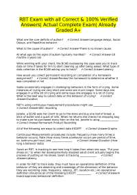 RBT Exam Questions and Answers: Complete and Verified