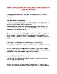 Marketing Exam 1: Questions and Answers