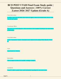BCO POST Utah Final Exam 2026/2027 | Verified Q&A Just Released