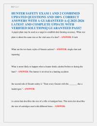 Hunter Safety Exam Questions and Answers 2025-2026