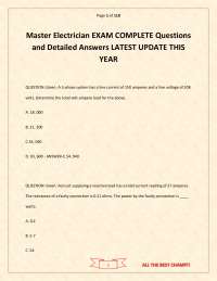 Master Electrician Exam: Questions and Answers