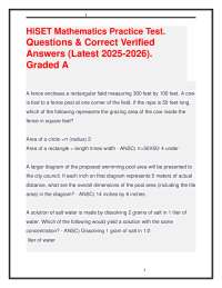 HiSET Mathematics Practice Test with Verified Answers 2025-2026