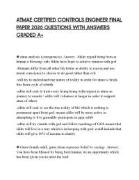 ATMAE CERTIFIED CONTROLS ENGINEER FINAL PAPER 2026 QUESTIONS WITH ANSWERS GRADED A+
