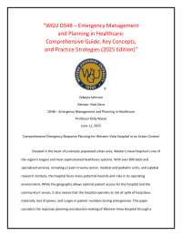 WGU D548 – Emergency Management and Planning in Healthcare: Comprehensive Guide, Key Con