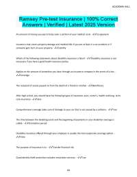 Insurance Pre-Test Questions and Answers 2025