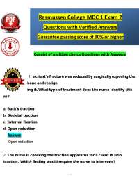 Rasmussen College MDC 1 Exam 2 Ques with Verified Ans (2025 / 2026), 100% Guarantee