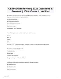 CETP Exam Review: Anatomy and Physiology Questions & Answers