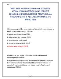 MISY 5325 Midterm Exam Bank: Questions and Verified Answers