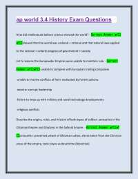 AP World History Exam Questions: Unit 3.4 Review