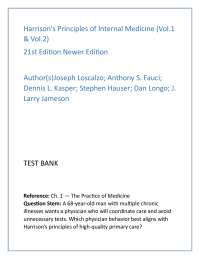Harrison’s 21st Edition Internal Medicine Test Bank — FULL Textbook | 20 MCQs per Chapter
