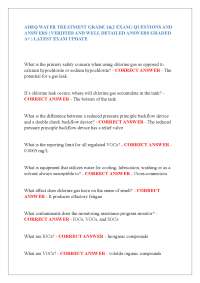 Water Treatment Grade 1&2 Exam Questions and Answers