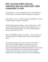 PSYC 140 EXAM SCRIPT 2026 FULL QUESTIONS AND SOLUTIONS STUDY GUIDE GUARANTEED TO PASS