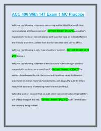 Auditing Exam 1 Practice Questions and Answers