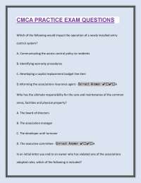 CMCA Practice Exam Questions and Answers
