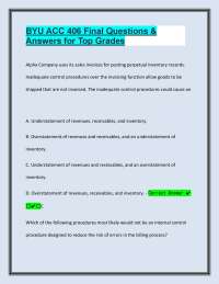 ACC 406 Final Exam Q&A: Accounting Principles and Audit Procedures