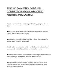 PSYC 140 EXAM STUDY GUIDE 2026 COMPLETE QUESTIONS AND SOLVED ANSWERS 100% CORRECT