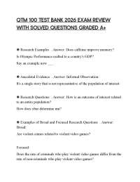 QTM 100 TEST BANK 2026 EXAM REVIEW WITH SOLVED QUESTIONS GRADED A+
