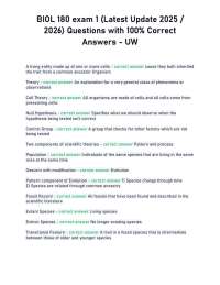 BIOL 180 Exam 1: Q&A for UW Students (2025/2026 Update)