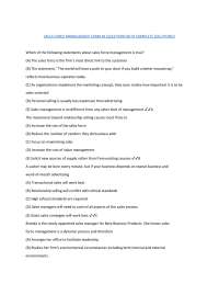 Sales Force Management Exam Questions with Solutions