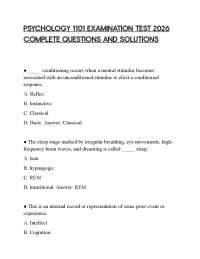 PSYCHOLOGY 1101 EXAMINATION TEST 2026 COMPLETE QUESTIONS AND SOLUTIONS