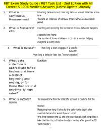 RBT Exam Study Guide: Task List with Verified Answers