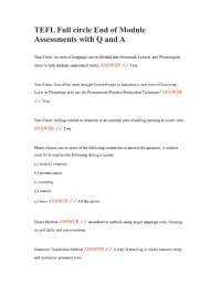 TEFL Full circle End of Module Assessments with Q and A