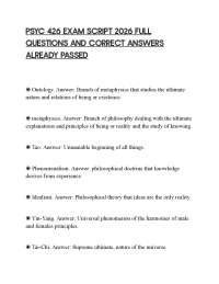 PSYC 426 EXAM PREP STUDY GUIDE 2026 COMPLETE QUESTIONS AND ANSWERS GUARANTEED TO PASS