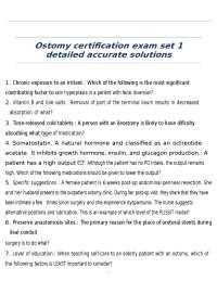 Ostomy Certification Exam: Detailed Solutions and Practice Questions